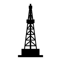 Oil Derrick Icon - Vector Illustration
