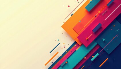 Geometric abstract design with bold lines and vibrant colors, colorful, angles, pattern