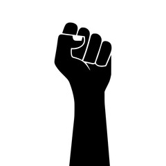 Obraz premium Raised Fist Silhouette - Protest Symbol