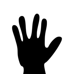 Obraz premium Black Hand Silhouette - Five Fingers Up