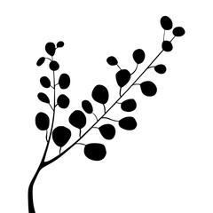 Elegant Branch Silhouette - Black on White