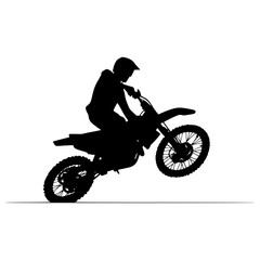 Fototapeta premium Motocross Rider Silhouette - Action Sport Graphic