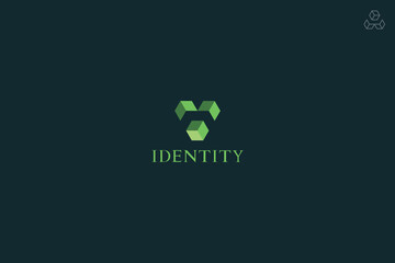 Minimal Letter V or A cube arrow logo design for brand. 