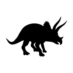 Triceratops Silhouette - Black Outline