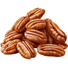 pecans isolated on transparent background. a transparent
