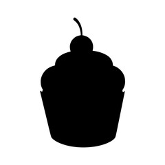 Obraz premium Cupcake Silhouette - Black Outline Design