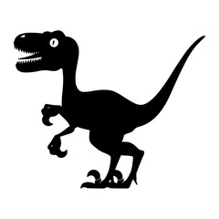 Cute Silhouette Dinosaur Illustration
