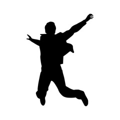 Silhouette Jumping Man - Joyful Celebration