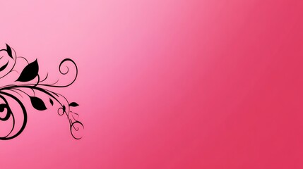 A decorative floral pattern embellishes the pink and vibrant background