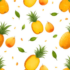 Obraz premium Seamless Pattern Yellow Fruits