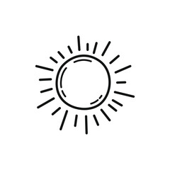 Sun Outline: Solar Icon Design and Summer Symbol