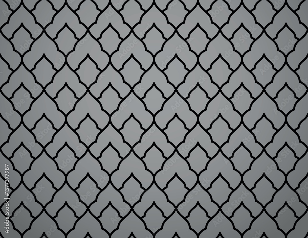 Fototapete abstract geometry pattern in arabian style. seamless vector background. gray and black graphic ornam