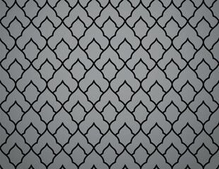 Fototapeta premium Abstract geometry pattern in Arabian style. Seamless vector background. Gray and black graphic ornament. Simple lattice graphic design