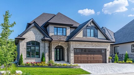A close-up of a residential house blueprint with architectural details.