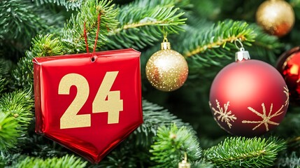 Christmas Eve Ornament with Fir Tree.