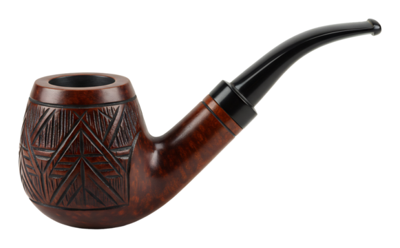 美しい木彫りの煙管