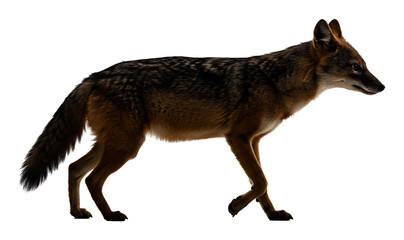 Obraz premium 白い背景歩く野犬シルエット
