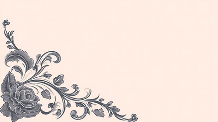 An elegant floral corner design on a soft colored backdrop