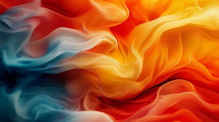 Obraz premium Vibrant Swirling Abstract Forms in Warm Tones - Fluid Artistic Liquid Silk Motion Background with Vivid Colors and Soft Translucent Textures