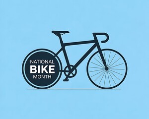 Simple graphic of a bicycle highlighting National Bike Month.