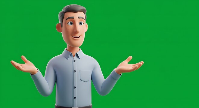 Friendly AI-Generated 3D Character