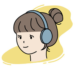 girl with headphones