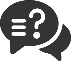 Chat Bubbles with Question Mark and List Icon, Transparent Background Design