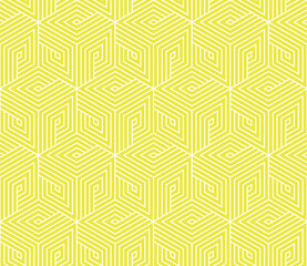 Abstract geometric pattern. A seamless vector background. White and yellow ornament. Graphic modern pattern. Simple lattice graphic design