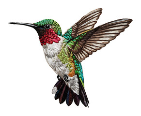 Obraz premium 鮮やか羽根 軽やかに舞う蜂鳥