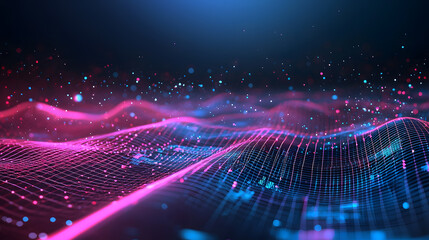 Obraz premium Abstract data flow representation through glowing lines digital background wallpaper futuristic environment dynamic viewpoint