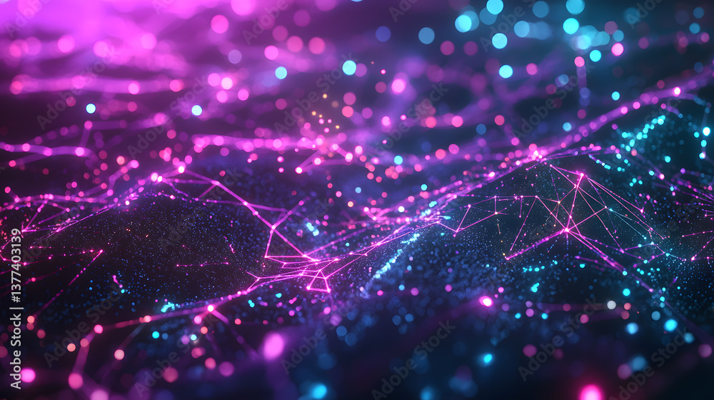 Poster neural networks and ai in action creating vibrant backgrounds digital wallpaper dynamic environment 