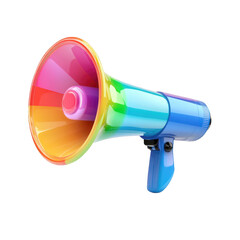 speaker megaphone rainbow Icon isolated transparent background