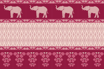 elephants pattern, Geometric, green,red,pink,
Beautiful Thailand,thai pattern,seamless,Traditional,ethnic,fabric pattern for textiles,rugs, wallpaper,clothing, sarong,batik,print,background,illustrat