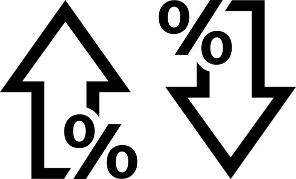 Percentage growth and decline outline sign, symbol.png, Percent arrow up and down icon, Percentage growth and decline outline sign, symbol Transparent Background, Percent arrow up and down icon, Trans