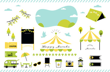 キャンプ、休暇、マルシェ、ゴールデンウイーク、自然と触れ合う休日