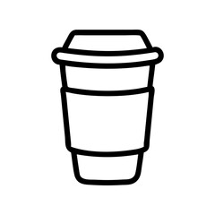 Coffee Cup Line Art Icon, Takeout Drink Symbol, Beverage Vector Illustration
