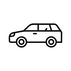 SUV Line Art Icon, Sport Utility Vehicle Symbol, Automobile Vector Illustration