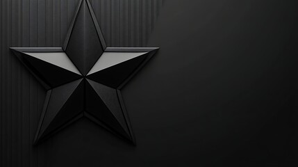 A modern minimalist rendering featuring a black geometric star