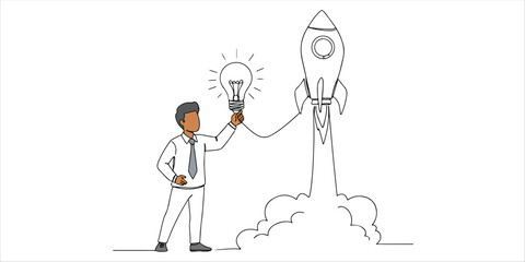 An entrepreneur brings a business idea to life by creating a startup company driven by creativity and innovation. As a founder and inventor, he focuses on development and strategic growth, connecting 