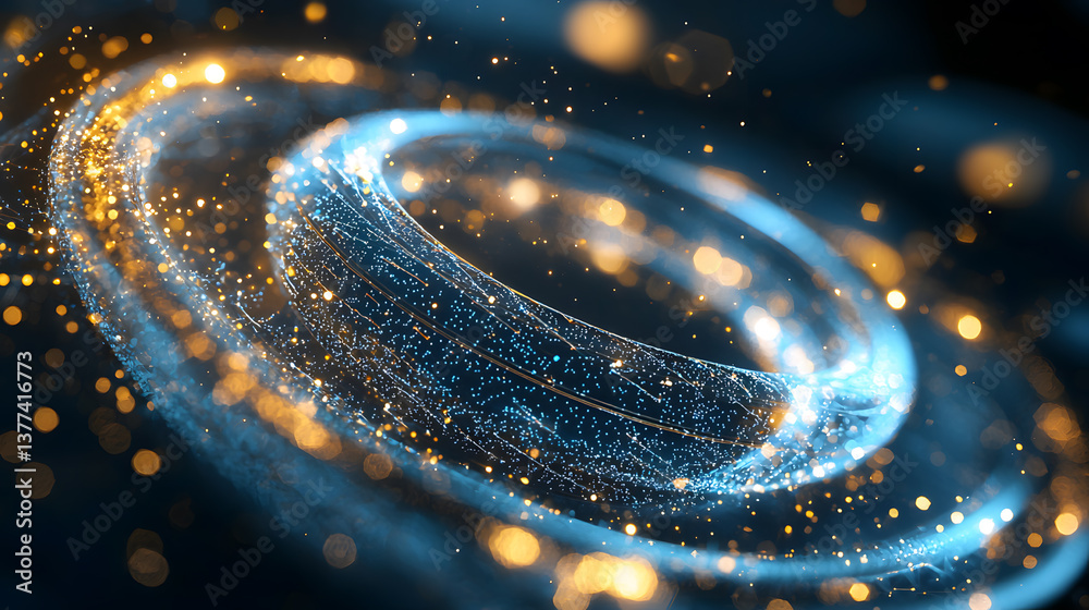 Poster dynamic quantum computing visualization digital space abstract wallpaper futuristic background techn