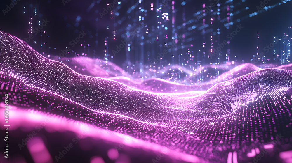Poster quantum computing visualizations digital environment abstract wallpaper background futuristic data r