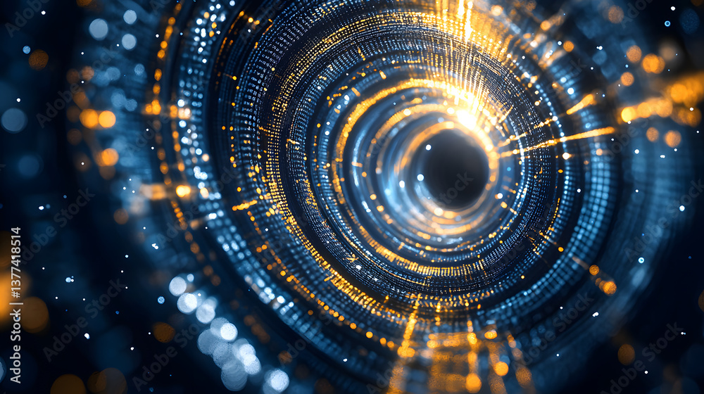 Poster Quantum computing visualization multidimensional data background dynamic wallpaper abstract environment digital perspective