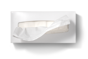 箱入りのティッシュペーパー。真上からのアングル