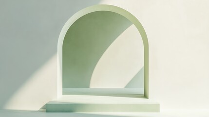 Green background, Podium, Space 02