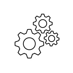 Gear shape icon for laser engraving. Vector sign. Engineering symbol