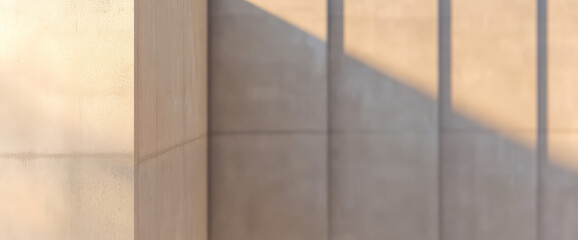 Obraz premium Natural light casting soft shadows on a minimalist concrete wall in an urban setting