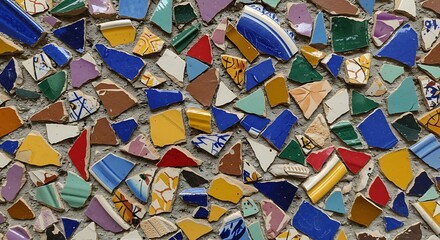 Colorful Mosaic Tile Fragment Art
