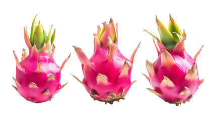 Pack of Dragon Fruits set Against Transparent Background for Organic Food Branding, Superfood Marketing, or Tropical Produce Promotion