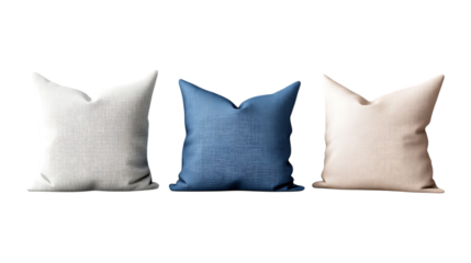 Pack of Cushion Pillows set Against Transparent Background for Home Decor Branding, Interior Design, or Furniture Marketing