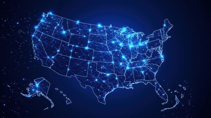 Map of the united states highlighting business automation platform zones for enhanced operational efficiency